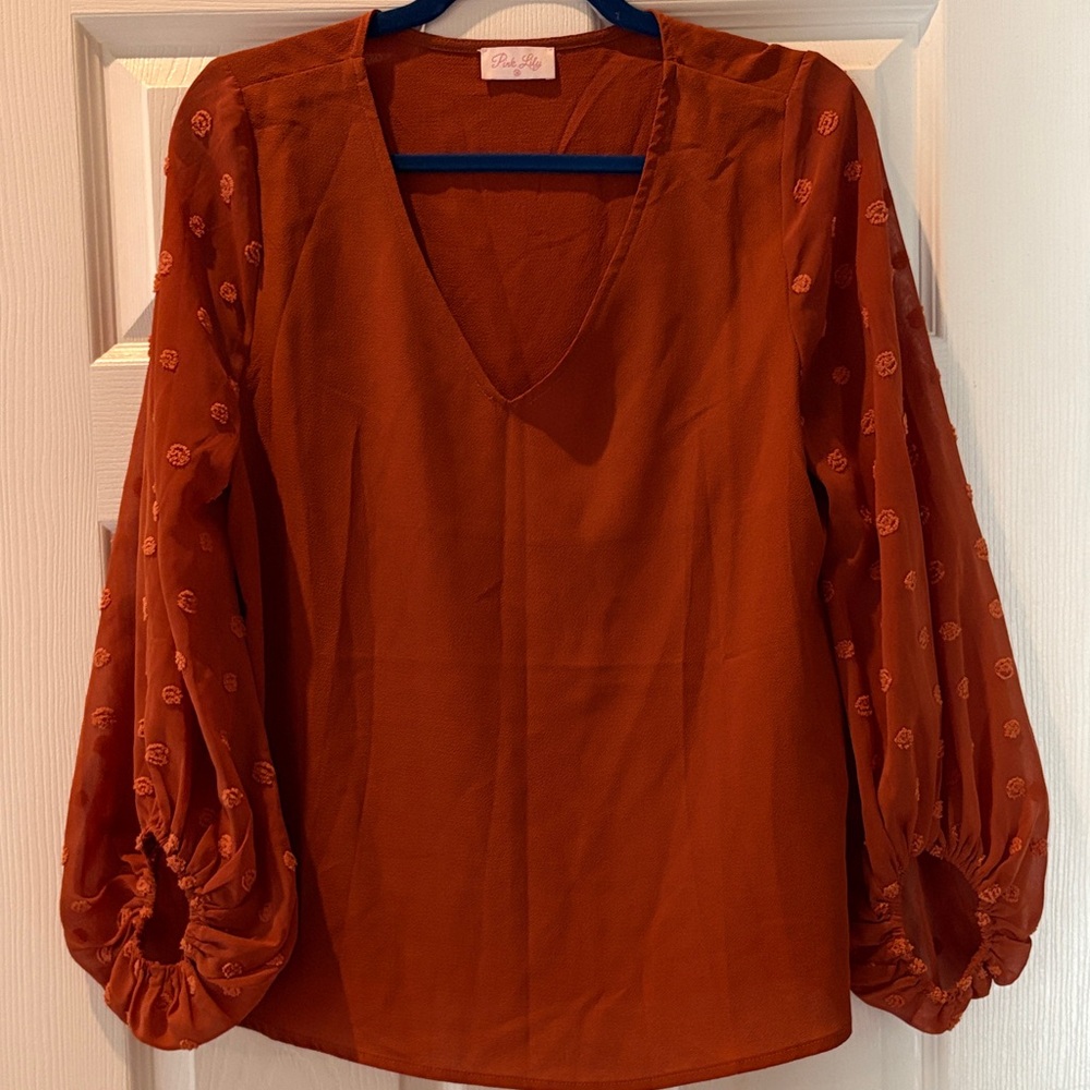Rust Orange Blouse